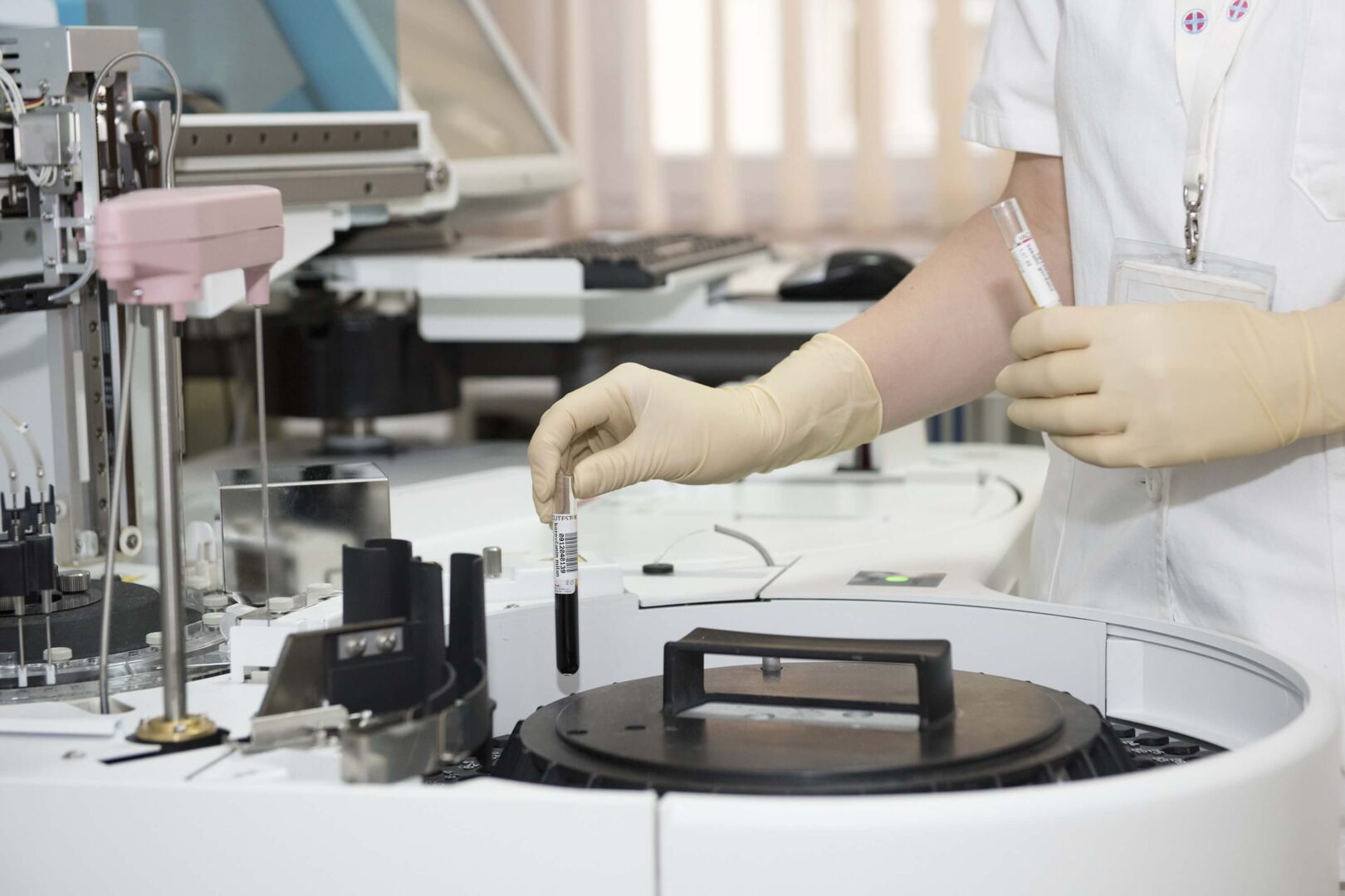 doctor running blood tests